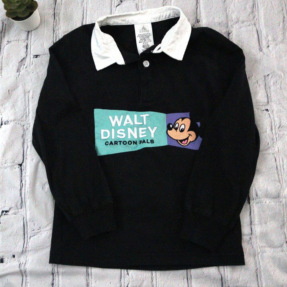 Boys Walt Disney Long Sleeve Retro Polo Shirt